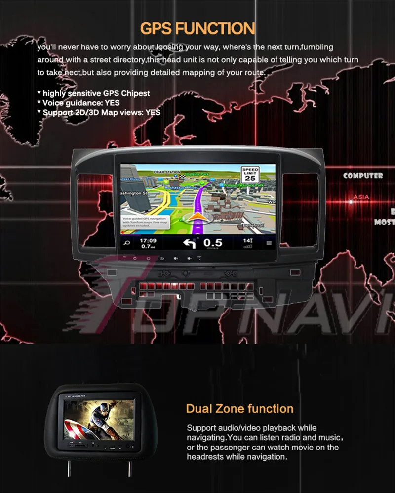 Clearance 2 Din Android 8.1 10.1 Inch Car GPS Navigation Multimedia player For Mitsubishi Lancer EX 2010 2011 2012 2013 2014 -2016 Stereo 18