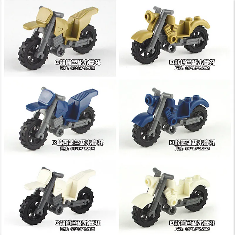 

1pcs Decorative Prop Motorcycle Racing Six Colors Building Blocks Compatible Legoed City Figures Trucks Bricks Children Toys