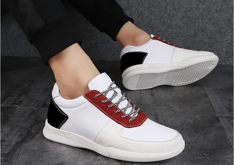 Caché Sneakers Avec Hauteur red Marque Cm 7 White Augmenter black Mode Hombre Chaussures Black Cm Dentelle Casual Hommes Ascenseur Zapatos Cm Talon Cyabmoz 5 up OkiuPZX