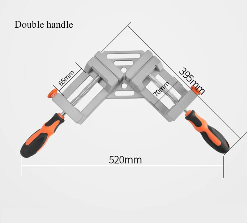 Aluminium Single Handle 90 Degree Right Angle Clamp Photo Frame Corner Clip Woodworking Vise Workbenches