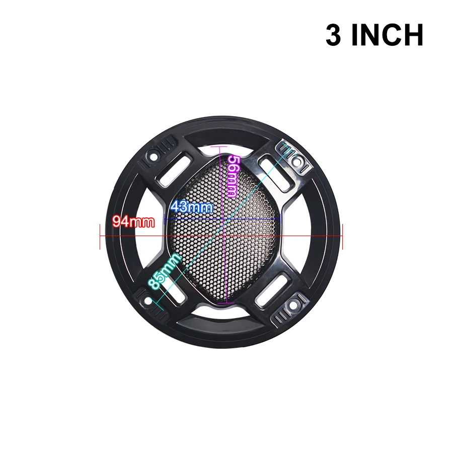2 шт. 3 дюйма 4 дюйма 5 дюймовый автомобильный потолочный динамик гриль сетка корпус пластиковая рамка декоративный круг DIY аксессуары для динамиков