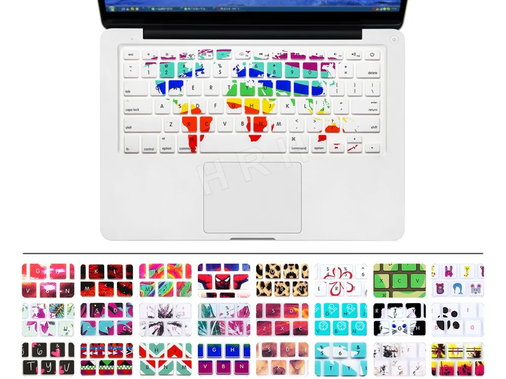 Силиконовые цветочного этикета Радуга крышка клавиатуры кожи протектор для Apple Mac MacBook Pro 13 15 17 Air 13 Retina 13 США Макет