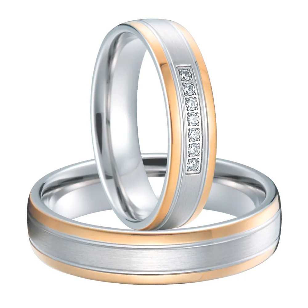 Por Anium Wedding Ring Lots Luxury Rose Gold Plating Custom Health Anium Wedding Rings Sets Anel De Ouro Casamento Alliance