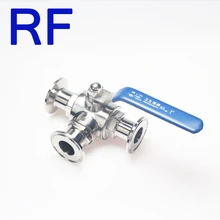 RF 3/" SS304 санитарно нержавеющая сталь 3 Way T порты и разъёмы еда класс PTFE уплотнение шаровой клапан Tri Зажим наконечник для доморощенного дневник