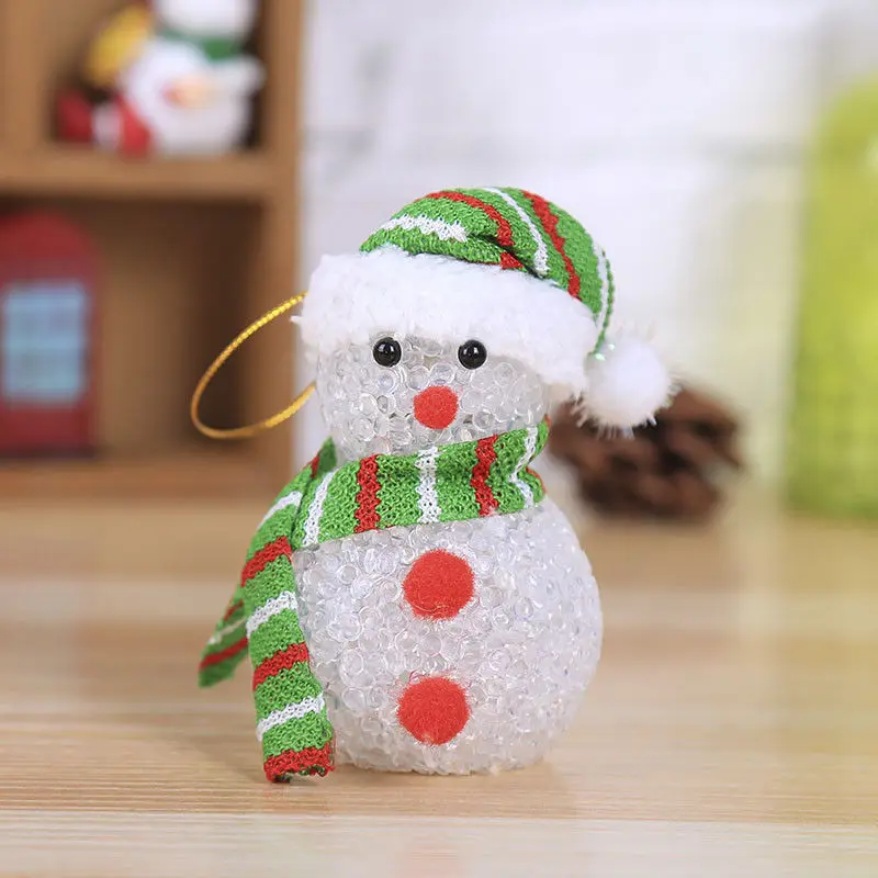 Горячий Рождественский подарок светодиодный снеговик свет украшения для рождественской елки висячие украшения - Цвет: Snowman Green 2