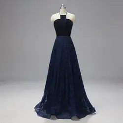 Простое длинное вечернее платье 2019 темно синие Холтер Линия vestido de festa вечернее платье для выпускного вечера вечерние платья Robe De Soiree L1136