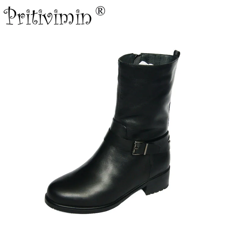 2018 female winter warm real fur lined shoe woman thick low heel short boots ladies genuine leather footwear Pritivimin FN72 2018 female winter warm real fur lined shoe woman thick low heel short boots ladies genuine leather footwear Pritivimin FN72