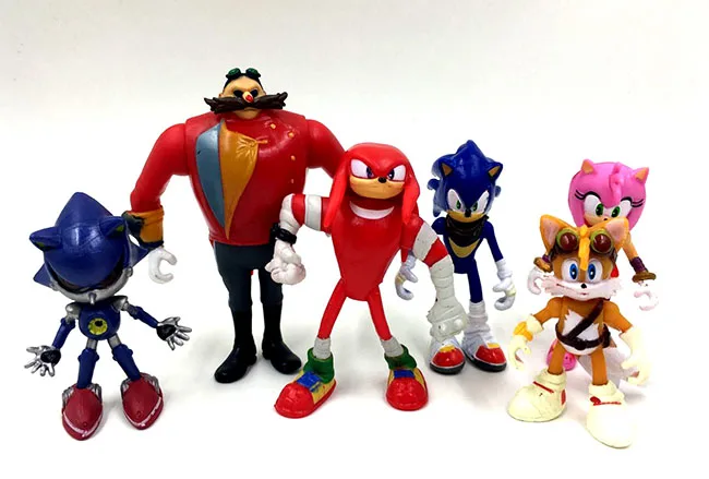 

6pcs/lot Japanese anime figure Sonic the Hedgehog action figure collectible model toys