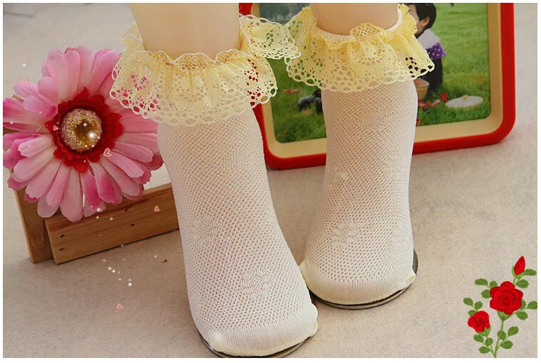 4 пар/лот Летняя мода для девочек кружевные оборки короткие носки детские Обувь с дышащей сеткой носки для учеников для отдыха короткие