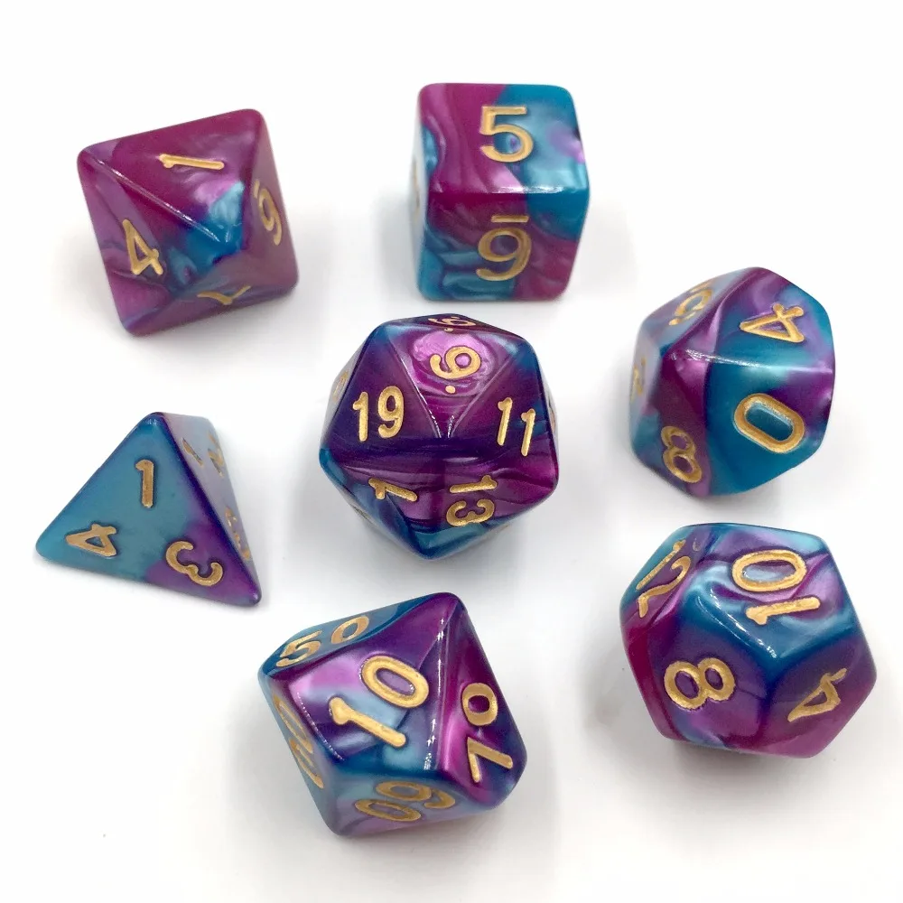 

Rollooo Polyhedral Dice Set Purple and Turquoise d4 d6 d8 d10 d% d12 d20