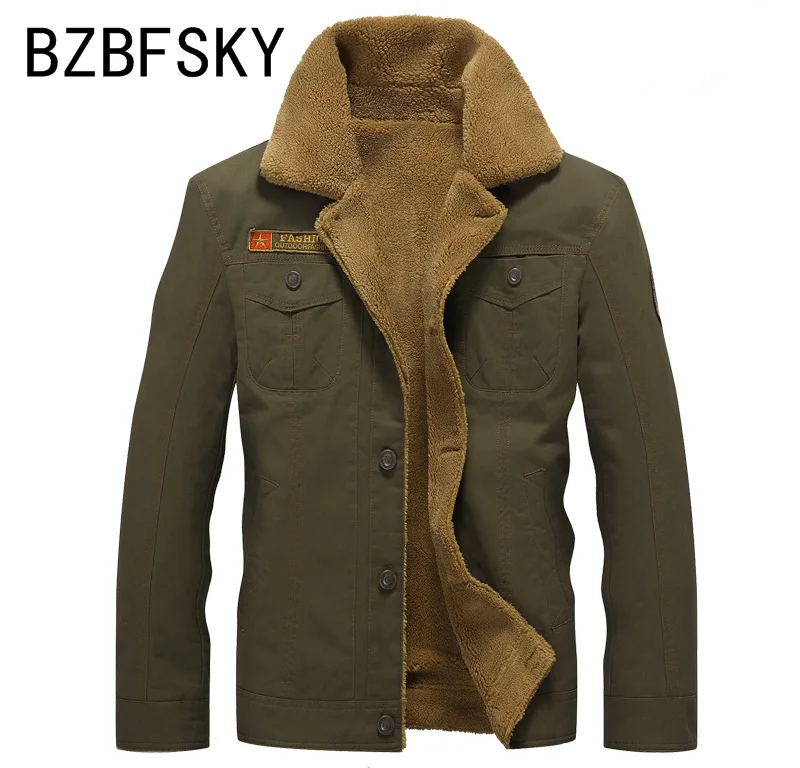

NEW Winter Bomber Jacket Men Air Force Pilot MA1 Jacket Warm Male fur collar Mens Army Tactical Fleece Jackets Drop Shipping