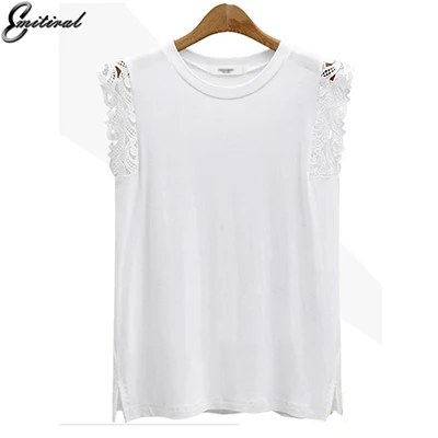 Европейская летняя мода, женские топы, сексуальные открытые кружевные украшения, черный белый серый топ размера плюс 4XL, футболки - Цвет: White