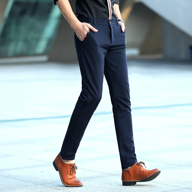 

MYAZHOU New Men's Business Work Suit Pants , High Quality Men's Stretch Casual Trousers, Solid Color Plus Size Trousers