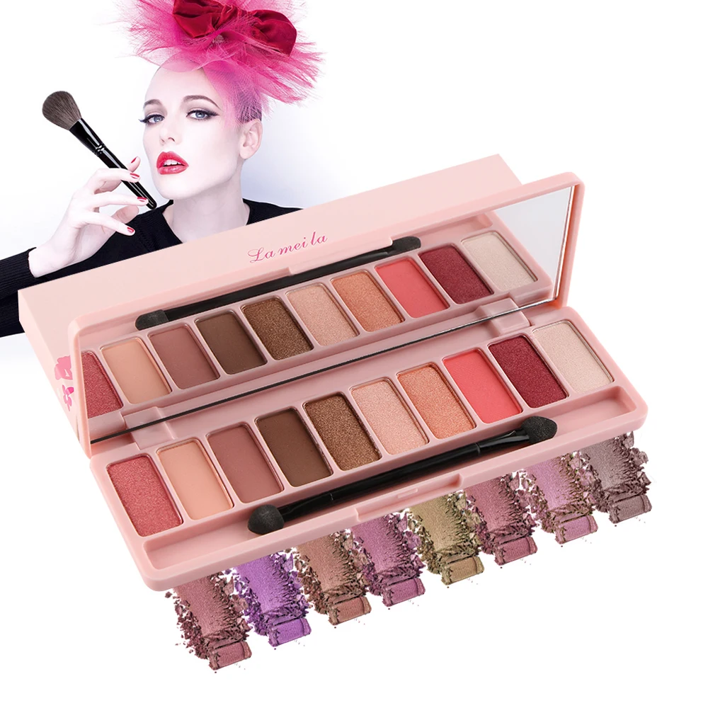 

1PC NEW Makeup Eye Shadow Shimmer Matte Palette Natural Eye Light Eyeshadow Make up Beauty Cosmetics Set with Brush 10 Colors