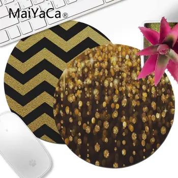 

MaiYaCa Gold Glitter wave pattern Unique Desktop Pad Game Round Mousepad Keyboards Mat Gamer Gaming mouse pad Round Desk Mat