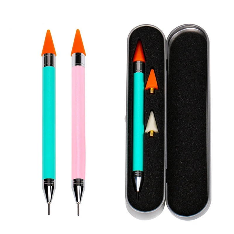 

Crayon Metal Head Nail Acrylic Dotting Pen Rhinestones Crystal Diamond Studs Picker Wax Pencil Acrylic Beads Handle Tool