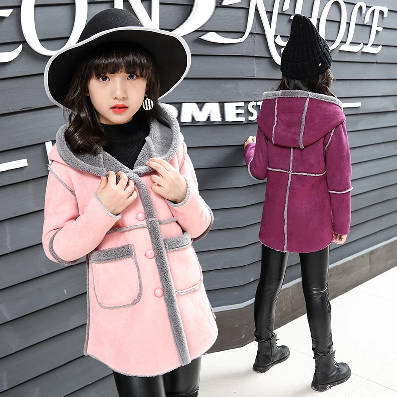 

Girls Fashion Woolen Coats for Kids Girls Wool & Blends Outerwear Infant Jackets 4 8 10 12 Years Girls Warm Clothes Child Coats