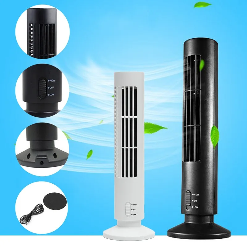 Портативный Настольный охлаждающий вентилятор очиститель мини USB Leafless Tower вентилятор ультра-тихий сильный ветер 2 скорости для домашнего