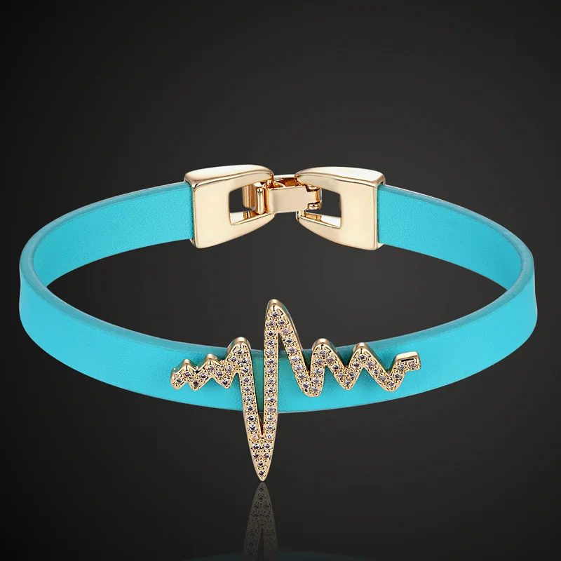 

Zlxgirl New arrival AAA micro pave setting hassan letter Bracelet Metal imitation leather bracelet child party accessories