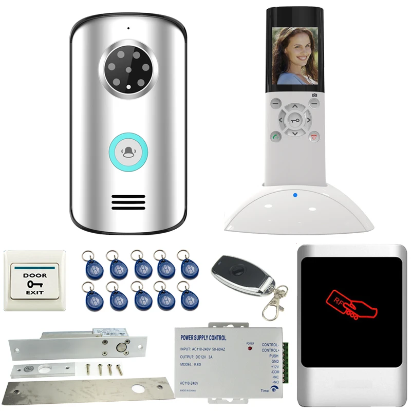 

JERUAN Wireless Video Door phone Doorbell Intercom System kit IP55 Waterproof 120 Camera+ Metal RFID Access controller degree