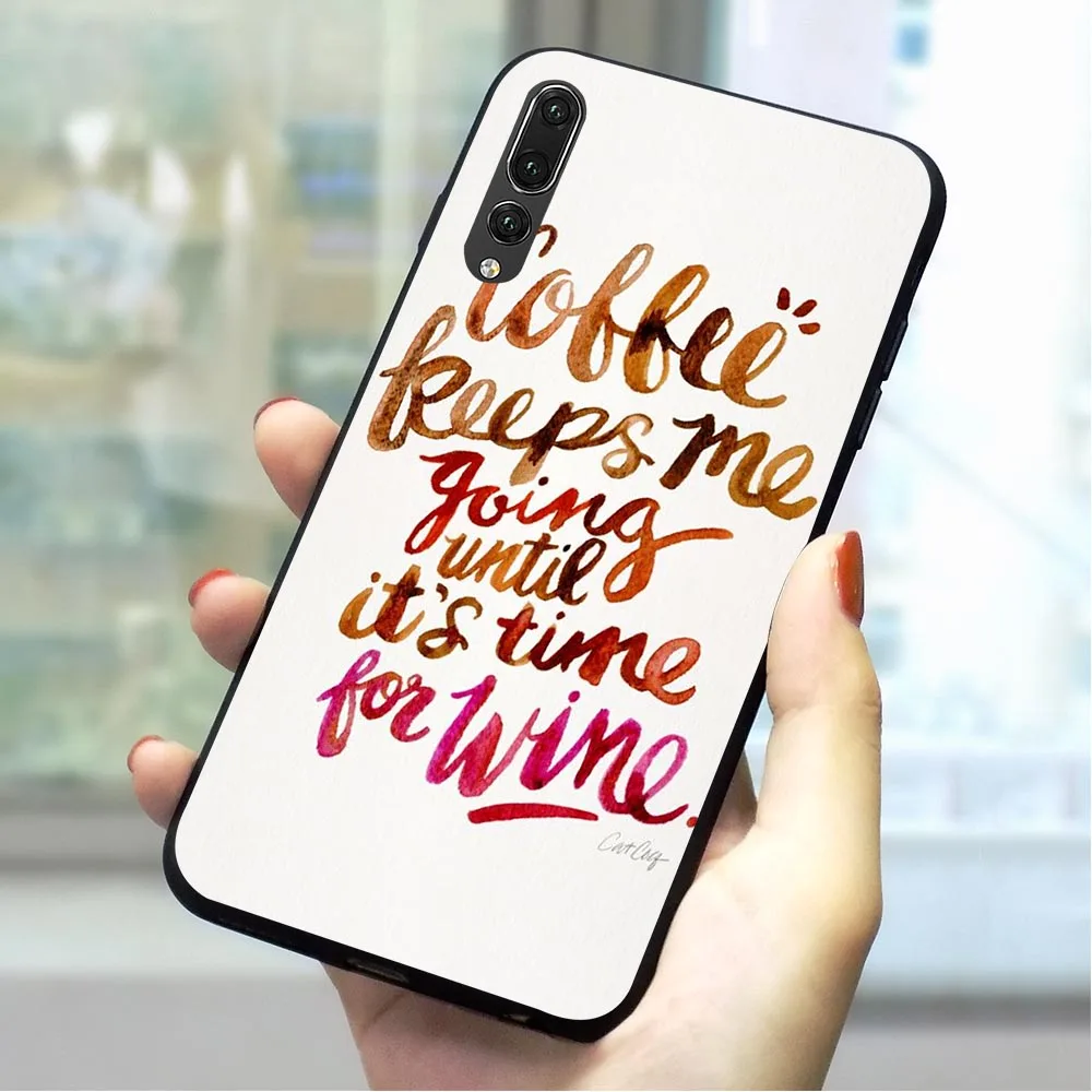 

Coffee Wine Soft TPU Case for Huawei Honor 8C Phone Cover for 9 Lite 10 Note Y6 Y7 Prime 2018 Y9 Nova 3 3i 4 6A 7A X C