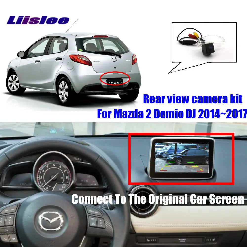 Liislee для Mazda 2 Demio DJ~ задний вид автомобиля камера/подключите заводской экран/RCA адаптер