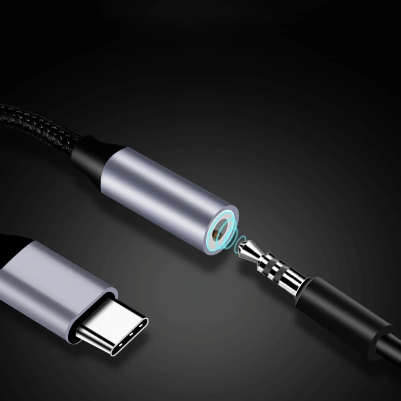 Thbelieve 3.5MM Jack Male To USB C Female Type C To 3.5 Short Nylon Briaded Cables For Huawei USB C To 3.5MM Aux Audio Dropship (5)