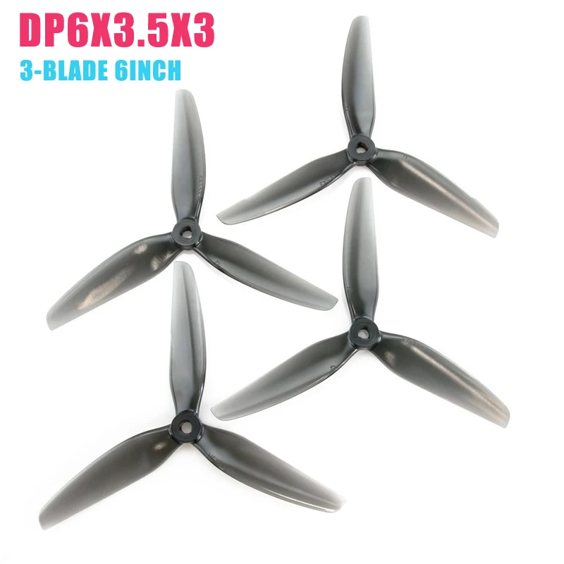 HQProp DP7X4X3/6X3,5X3/5,1X3,6X3 3-blade 7 дюймов/6 дюймов/5,1 дюймов поликарбонатовый пропеллер POPO 2CW+ 2CCW светло-серый для радиоуправляемого дрона