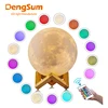 DENGSUM – lampe lunaire imprimée en 3d avec télécommande Rechargeable, 16 couleurs de lumière, veilleuse tactile, cadeau de noël ► Photo 1/6