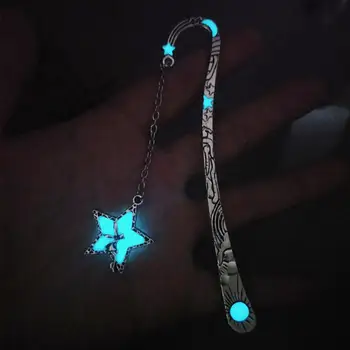 

Retro Glow In The Dark Reading Bookmark Sun And Moon Stars And Luminous Flying Man Long Chain Hairpin Luminous Beautiful And Ref