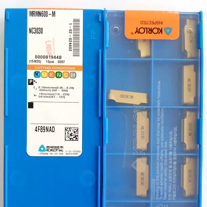 

MRMN600-M NC3030/MRMN600-M NC3020, Two-headed Cnc Cutting Steel Korloy Coated Carbide Turning Insert For Grooving Holder