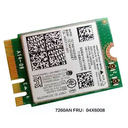 Intel Dual Band Беспроводной-n 7260ngw 2*2 11agn + BT4.0 M.2 Combo Card для Lenovo thankpad T440 t440p t440s, FRU 04X6008 20200553