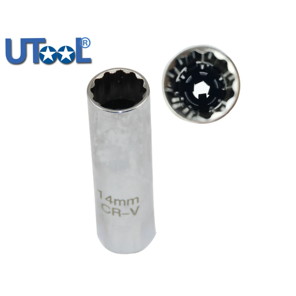 

14mm Spark Plug Socket Magnetic Removal Tool 3/8" 12 PT Point Drive For BMW For Nisan Mini