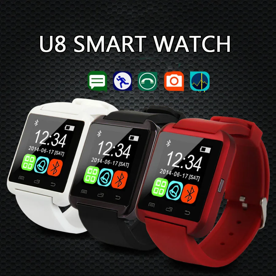 U8 Bluetooth Smart Watch Clock Sync Notifier Wrist with Men Women
