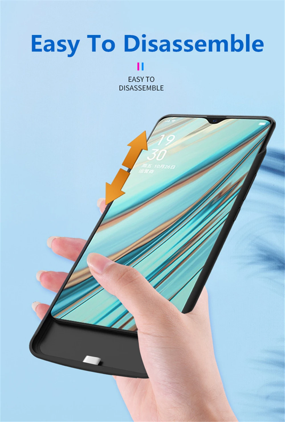 Carregador de Bateria Cases para Oppo Capa de Carregamento para Oppo Bateria Case Ultra Fino Portátil Power Bank a9 6500mah A9x 10 Estojos p/ carregador de bateria