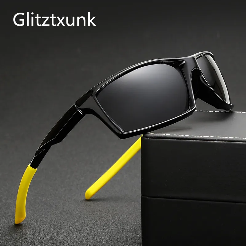 Солнцезащитные очки Glitztxunk квадратные UV400 Мужские винтажные поляризационные