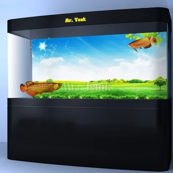 

Custom Size Large Aquarium Background Poster With Self-Adhesive High Definition Sky Grass PVC Fish Tank Decoration Sticker