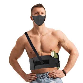

Adjustable Belly Band Left and Right Holster Universal Concealed hidden Agent Carry Pouch & 2 Elastic Straps Fits Glock