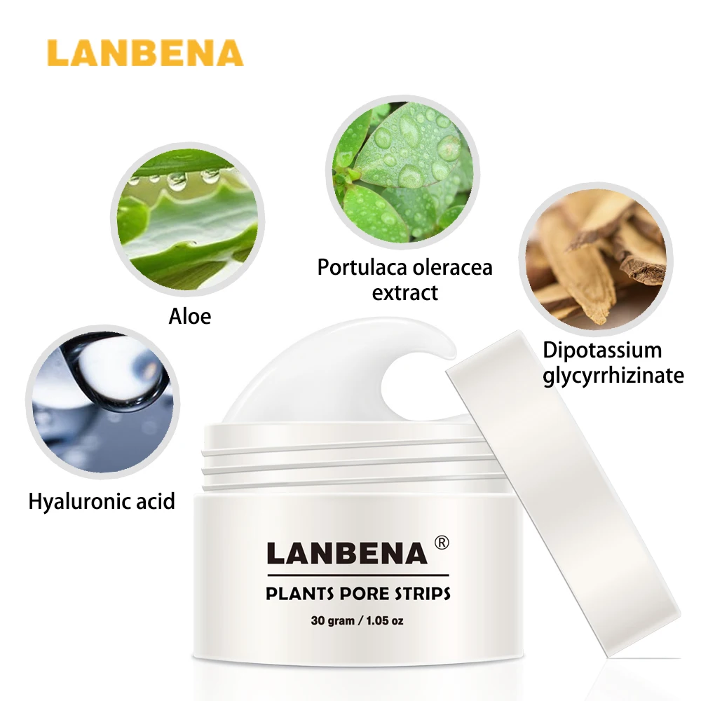 LANBENA Hyaluronic Acid Blackhead Remover Black Mask Nose Acne Aloe Treatment Deep Cleansing Oil control Face Mask Skin Care