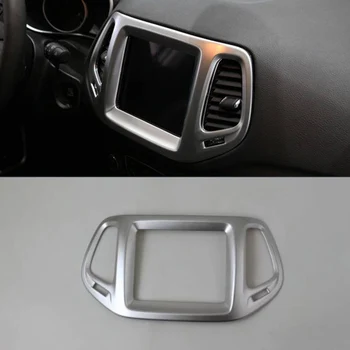 

ABS Pearl Chrome Inside Interior center control Cover Trim For Jeep Compass 2017 2018