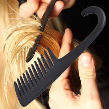 

Large Curved Hook Handle Wide Tooth Flat Combs Detangling Reduce Hair Loss Comb Pro Hairdress Salon Dyeing Styling Brush Tools