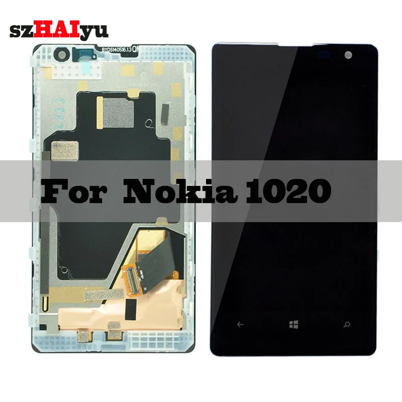 

SZHAIYU 1280x768 4.5'' LCD For Nokia Lumia 1020 LCD Display Touch Screen Digitizer Panel Sensor Replacement Parts Assembly Tools