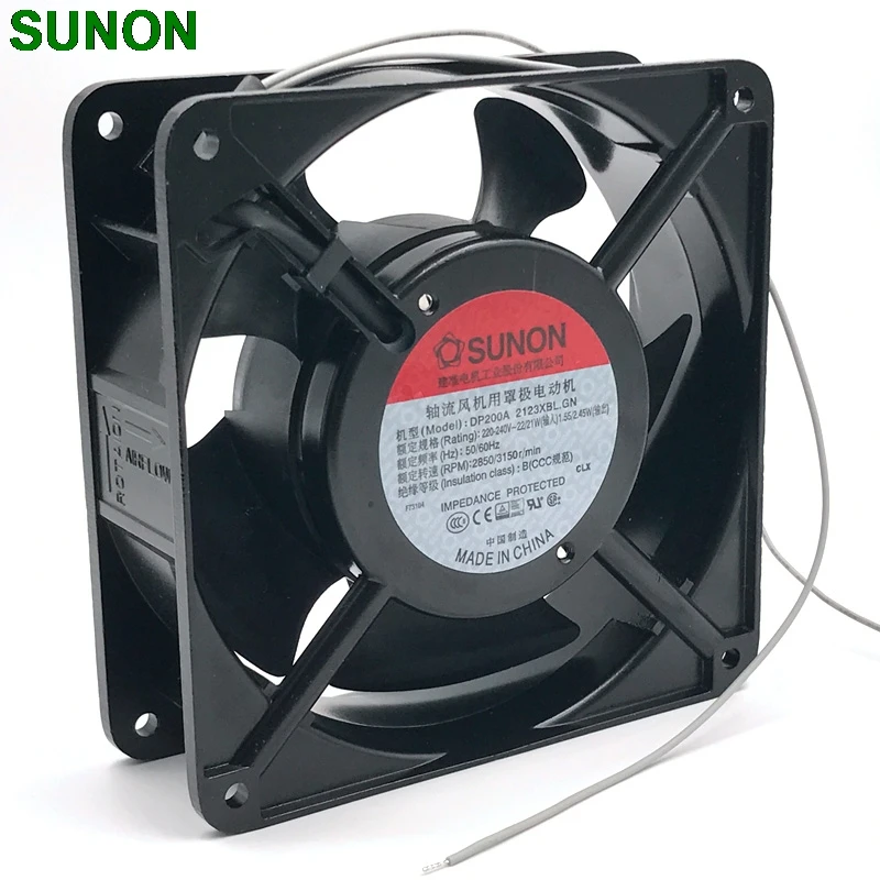 Вентилятор SUNON 12038 DP200A 2123XBL, вытяжной вентилятор, 220 В, 12 см, 120*120*38 мм, 1238 12038, двухшаровой кухонный вентилятор охлаждения