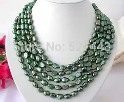 Оптовая быстро Изысканный 100 "барокко зеленый жемчужное ожерелье AAA