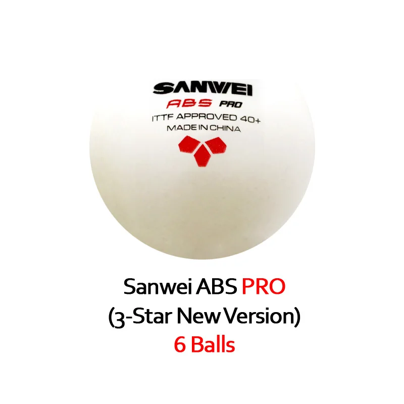 SANWEI ABS PRO 3-Star мяч для настольного тенниса ITTF одобренный материал ABS поли шарики для пинг-понга оптом - Цвет: 6 Balls