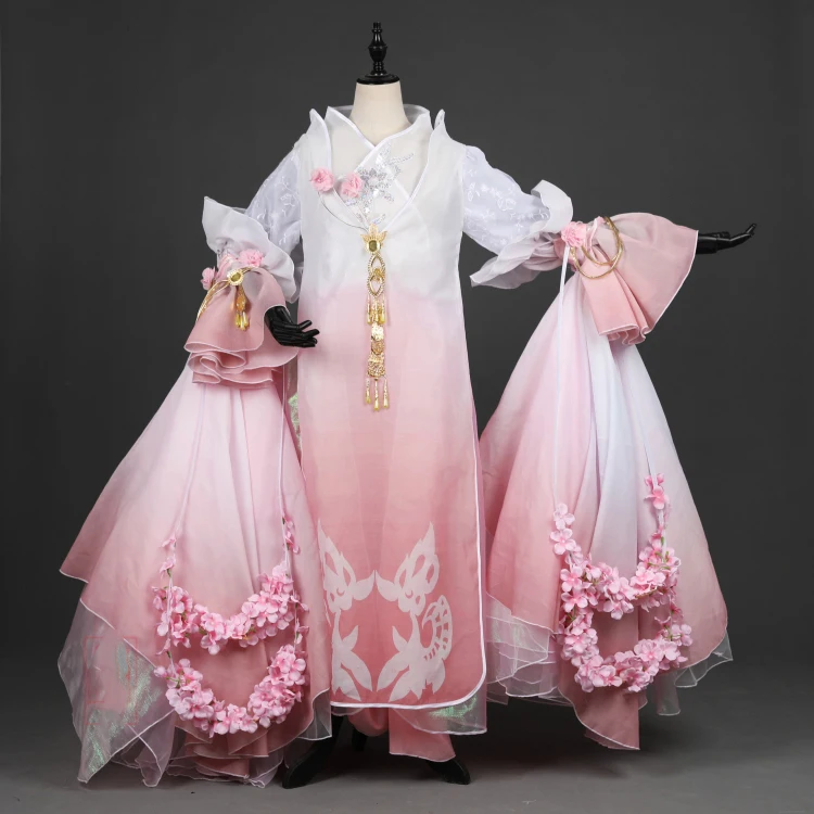  Pink Purple BaiCai Lolita Anime Cosplay Costume Hanfu Computer Game Cosplay Hanfu for Jian Wang III