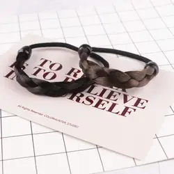 Витой синтез парик коса Hairband эластичная резинка Невидимый головная повязка лента для волос хвост держатель модные аксессуары для волос