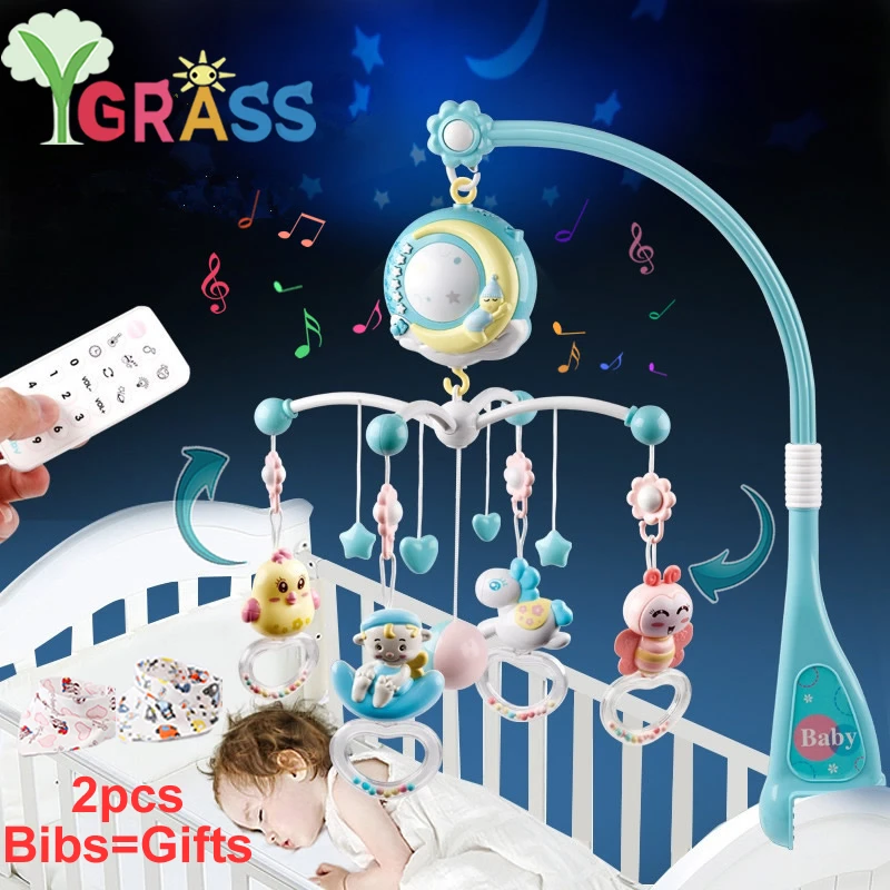 Baby Crib Mobiles Rattles Toys Bed Bell Carousel For Cots Projection Infant Babies Toy 0-12 months For Newborns