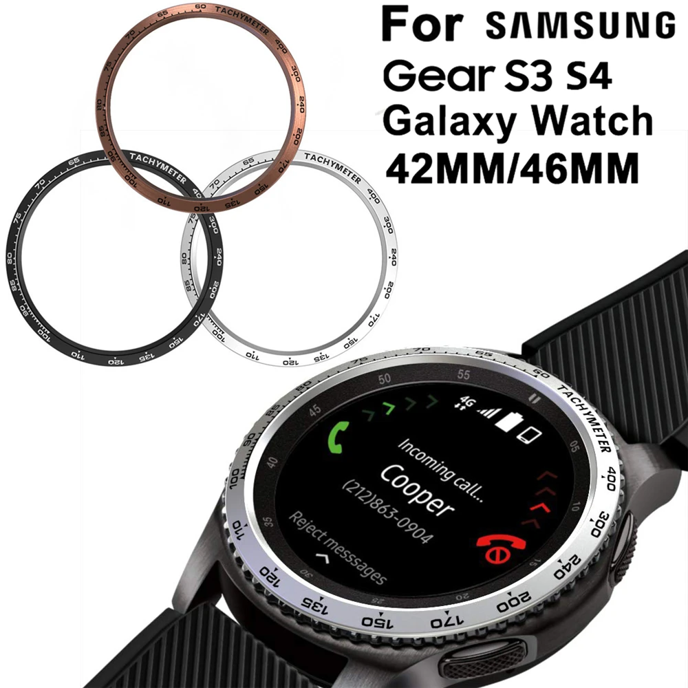 

46mm 42mm Anti Scratch Metal Bezel Cover Protector Ring Frame Dial Adhesive Case For Samsung Gear S3 S4 Galaxy Watch Dropship