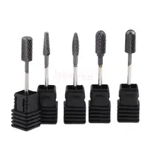 5 шт. Вольфрамовая круглая фреза для ногтей, битовый карбид, фреза для маникюра, керамическое сверло, электрическая машина, аксессуары для ногтей